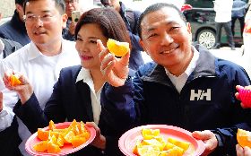 侯友宜張麗善板橋促銷茂谷柑