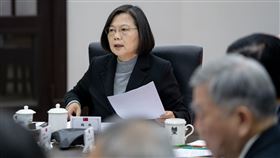 蔡英文總統9日一早召開國安高層會議。（圖／總統府提供）