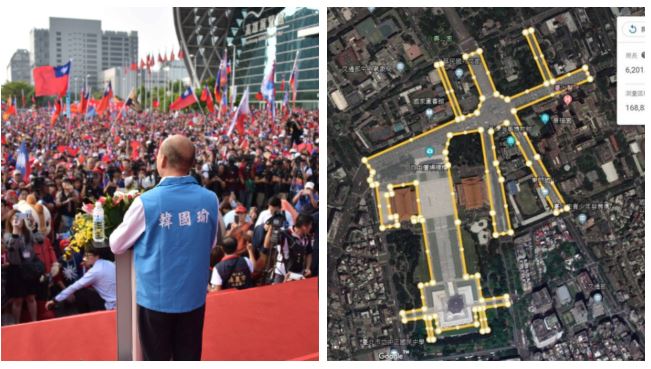 韓國瑜造勢百萬人？他一張空照圖打臉