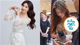  林志玲洋裝過於緊身，硬是擠出副乳。（圖／翻攝自微博）