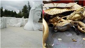 中國大陸，中共強拆佛像，大切八塊。（圖／翻攝自寒冬雜誌）