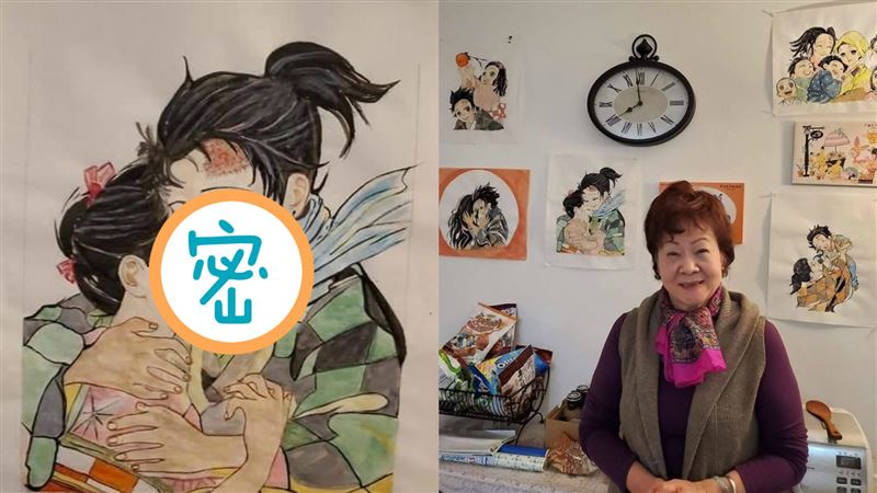曬80歲奶奶《鬼滅》畫作　網跪爆…