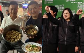 台中,慶祝蔡英文連任,麵攤,滷蛋,鄭功進（合成圖／翻攝自鄭功進臉書、記者林聖凱攝影）