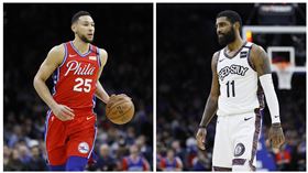 ▲西蒙斯（Ben Simmons）本季首度對決厄文（Kyrie Irving）。（圖／美聯社／達志影像）
