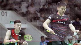 印尼羽球大師賽　李洋王齊麟晉級8強台灣羽球男雙李洋（右）和王齊麟（左）16日在印尼羽球大師賽險勝馬來西亞對手，拿下8強門票。中央社記者石秀娟雅加達攝　109年1月16日