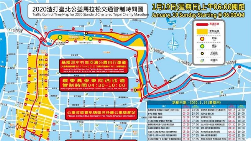 週日北市馬拉松　逾百條公車路線有變
