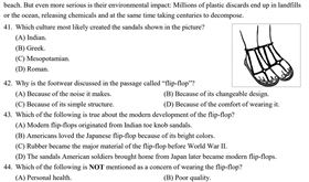 109學年度試題出現了「夾腳拖」，還教考生區分希臘式、羅馬式、印度式、美索不達米亞式的差異。（圖取自大考中心網頁ceec.edu.tw）