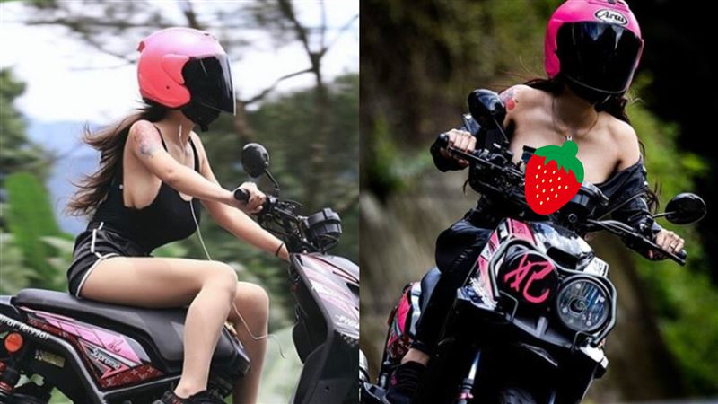 北宜遇跑山女神　防摔衣脫一半抖巨球