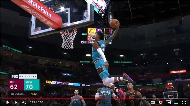 NBA／頭切齊籃圈　莫蘭特超扯飛扣