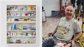  一名收藏家蒂布爾斯（Robert Tibbles）於1989年時花費了600英鎊（約新台幣2.34萬元），購入英國藝術家赫斯特（Damien Hirst）的《Bodies》，實為一裝滿各式藥品的無門藥櫃；而該作品在即將登場的拍賣會上可能以180萬英鎊（約新台幣7020萬元）的天價賣出。（組合圖／翻攝自IG）