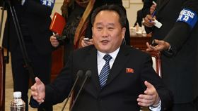 南北韓會談  北韓李善權發言南北韓高級別會談9日在板門店南韓轄區「和平之家」舉行，北韓首席代表、北韓祖國和平統一委員會委員長李善權發表開場白。（南韓統一部提供）中央社記者姜遠珍首爾傳真  107年1月9日