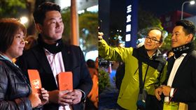 陳柏惟快閃發春聯。（組合圖／陳柏惟辦公室提供）