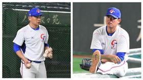  12強中華隊彭政閔、王建民。（圖／記者王怡翔攝影）