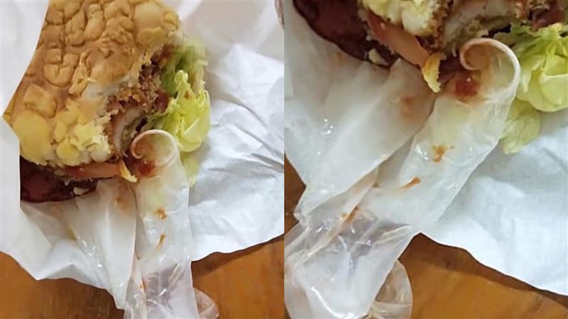吃到加料漢堡！網一看全羞翻：是套套