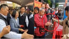 蔡英文發福袋，排隊人潮消毒，組合圖