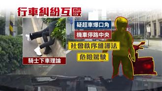 草叢驚見「四隻腳」　兩騎士當街互毆