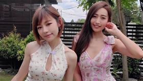 大馬女星林明禎跟模特兒姊姊林詩枝／旗袍／過年。臉書