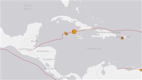 加勒比海規模7.7強震。（圖／翻攝自美國地質調查局）