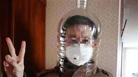 湖北學生自製防毒面具(翻攝微博)