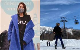 小禎，滑雪，口罩／胡小禎臉書