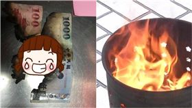 開工拜拜燒金紙！傻男秒丟「整張新台幣」…網驚：誠意十足（圖／翻攝自爆廢公社）