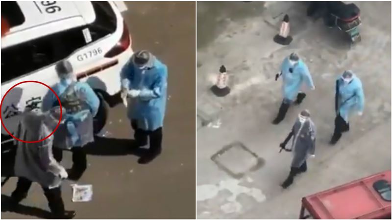 3男穿隔離衣持槍　網驚：武漢屠城？