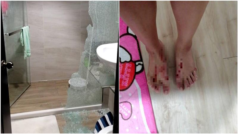 浴室玻璃突炸裂　情侶洗到一半傻眼了