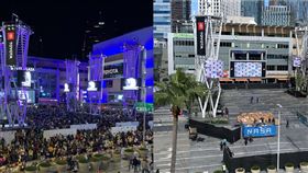 Staples Center外已經進行清場。（圖／翻攝自Lee Zeidman推特）