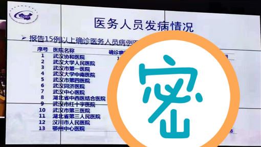 武漢醫務人員染病　最早確診時間曝光