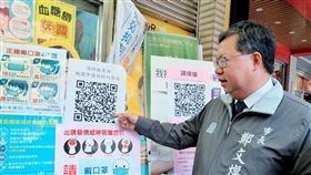 口罩實名制  桃市府製作QRCode便民搜尋口罩實名制6日上路，桃園市鄭文燦（圖）表示，市政府製作QR Code，方便民眾掃描搜尋，找到住家附近的藥局。中央社記者吳睿騏桃園攝  109年2月6日