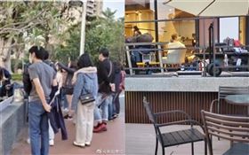 ▲霍建華戴口罩探班愛妻林心如拍戲（圖／取自微博)