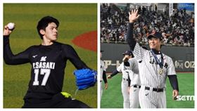 ▲日職千葉羅德隊投手佐佐木朗希、日本武士隊監督稻葉篤紀。（圖／翻攝自推特、記者王怡祥攝影）