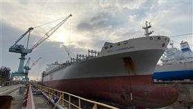 貨輪自寧波到高雄維修一艘來自中國寧波的香港籍東方盧森堡貨櫃輪6日進台船準備維修，引發質疑。台船指出，會做好隔離及消毒再施工。（台船提供）中央社記者王淑芬傳真　109年2月6日