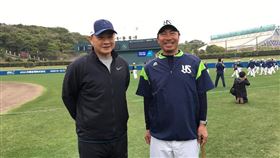 彭政閔到養樂多春訓進行見學。（圖／翻攝自彭政閔IG）