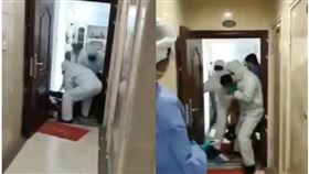 大陸,武漢肺炎,隔離,屠宰場,捆豬（圖／翻攝youtube-大紀元新聞網） 