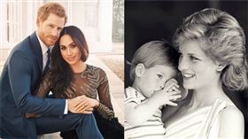 哈利王子、梅根、黛安娜王妃（合成圖／圖左翻攝自IG、圖右路透社／達志影像）
