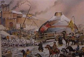 蒙古軍隊用投石機攻城