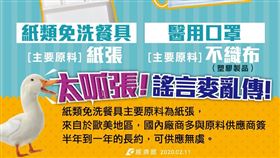 武漢肺炎,口罩,免洗餐具,經濟部。(圖/翻攝自經濟部臉書)