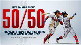 ▲勇士亞古納（Ronald Acuna Jr.）新球季挑戰50轟50盜。（圖／翻攝自MLB推特）