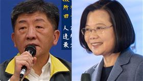 ▲陳時中,蔡英文（圖／翻攝自蔡英文、衛生福利部臉書）