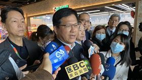 武漢肺炎疫情紓困　林佳龍：結合觀光復甦推出針對因應武漢肺炎衝擊產業的紓困措施，交通部長林佳龍（前中）14日表示，對於內需型的服務業包括餐廳、會展與各種零售會搭配一起規劃，交通部會密切配合，搭配未來的國民旅遊，觀光復甦一起推出。中央社記者邱俊欽桃園機場攝　109年2月14日