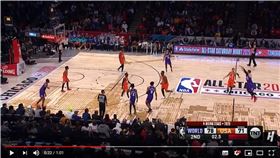 ▲東契奇（Luka Doncic）投進半場超大號壓哨球。（圖／翻攝自YouTube）