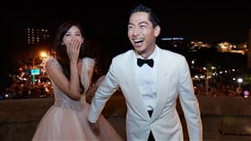  AKIRAＰＯ出婚禮當天的天台視角影片。 林志玲和AKIRA世紀婚禮。（圖／翻攝自臉書）