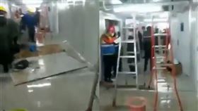 火神山醫院,武漢肺炎,漏水,方艙醫院　圖／翻攝推特