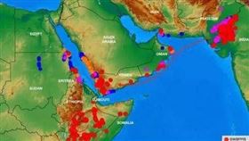 ▲ 各型態的蝗蟲分布圖，以及沙漠蝗蟲遷徙圖。（圖／聯合國糧農組織提供）