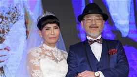 61歲班鐵翔與台商女友Celine補辦盛大婚宴。（記者林士傑/攝影）