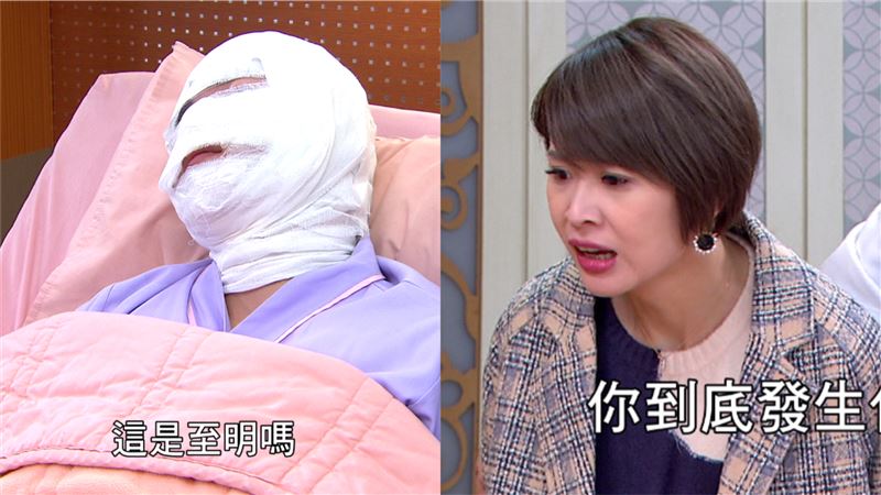 尪出意外繃帶包滿臉　李燕淚奔醫院