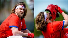 ▲哈波（Bryce Harper）春訓帶著長髮造型亮相。（圖／翻攝自費城人IG）