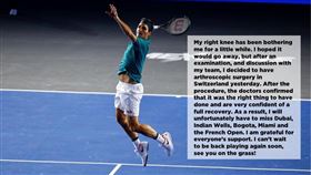 ▲費德勒在推特上公布他的手術消息。（圖／翻攝自推特）