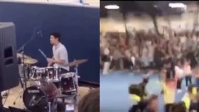 美國男孩打鼓歡聲雷動，但因為音樂遭到學校開除。（圖／翻攝自Youtube）